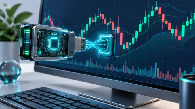 Dobrando Bancas — mt5-chart Technology module visually connected to a candlestick chart