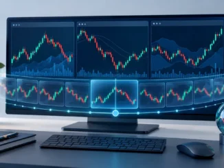 Layered historical charts representing analysis and simulation